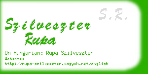 szilveszter rupa business card